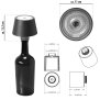2er-Set LED Akku Tischlampe Flaschenlampe Tischleuchte mit Touchsensor 3000mAh Akku - 2er-Set beige
