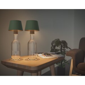 2er-Set LED Akku Tischlampe Flaschenlampe Tischleuchte mit Touchsensor 3000mAh - 2er-Set olivegrün