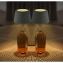 2er-Set LED Akku Tischlampe Flaschenlampe Tischleuchte mit Touchsensor 3000mAh Akku - 2er-Set grau