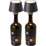 2er-Set LED Akku Tischlampe Flaschenlampe Tischleuchte mit Touchsensor 3000mAh Akku - 2er-Set grau