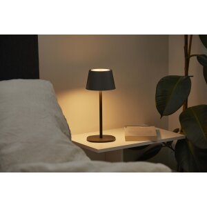 3in1 LED Tischlampe Flaschenleuchte in schwarz max. 45cm hoch mit 3000mAh Akku 200lm warmweißes
