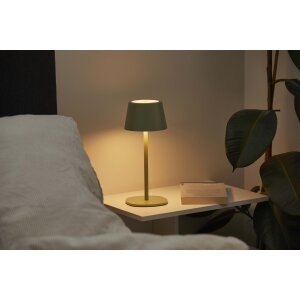 3in1 LED Tischlampe Flaschenleuchte in mintgrün max. 45cm hoch mit 3000mAh Akku 200lm warmweißes