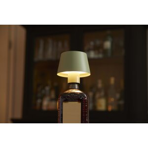 3in1 LED Tischlampe Flaschenleuchte in mintgrün max. 45cm hoch mit 3000mAh Akku 200lm warmweißes