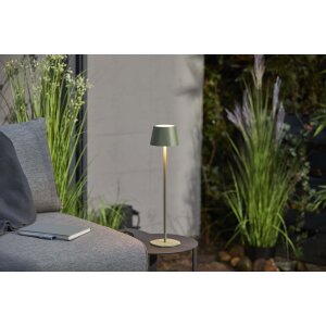 3in1 LED Tischlampe Flaschenleuchte in mintgrün max. 45cm hoch mit 3000mAh Akku 200lm warmweißes