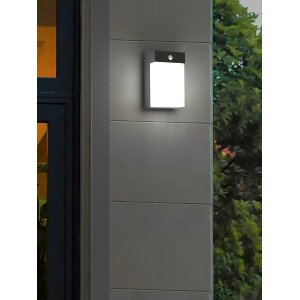 Aluminium Solar Wandleuchte Outdoor mit Bewegungsmelder IP54 dimmbar vertikal