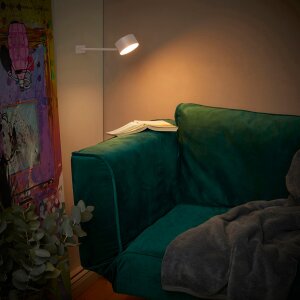 3-in-1 LED Akku Stehlampe  Dimmbar Flexibel als Steh- Tisch- & Wandleuchte Warmweißes Licht - beige