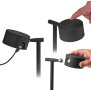 3-in-1 LED Akku Stehlampe  Dimmbar Flexibel als Steh- Tisch- & Wandleuchte Warmweißes - schwarz