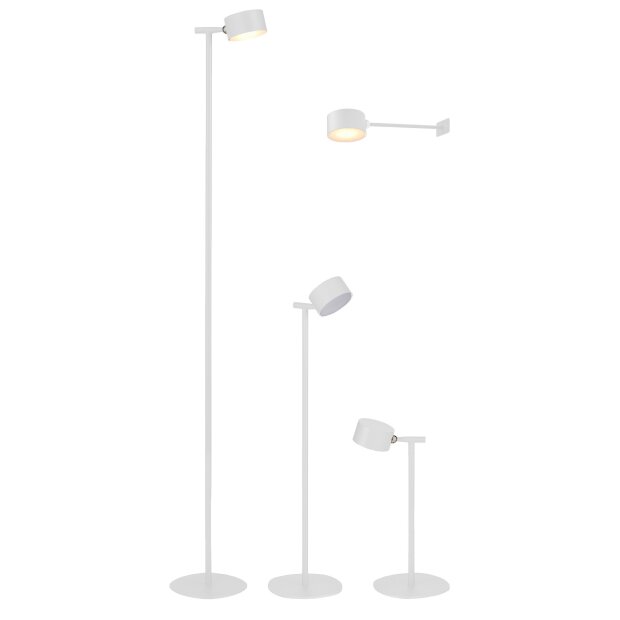 3-in-1 LED Akku Stehlampe  Dimmbar Flexibel als Steh- Tisch- & Wandleuchte Warmweißes Licht (3000K)