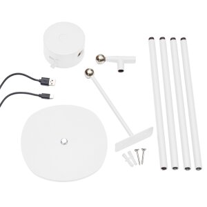 3-in-1 LED Akku Stehlampe  Dimmbar Flexibel als Steh- Tisch- & Wandleuchte Warmweißes Licht (3000K)