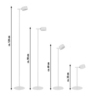 3-in-1 LED Akku Stehlampe  Dimmbar Flexibel als Steh- Tisch- & Wandleuchte Warmweißes Licht (3000K)