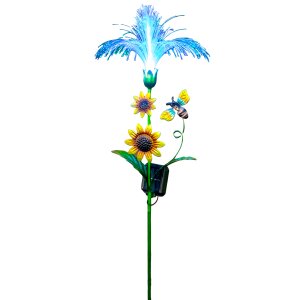 B-Ware LED Solar Gartenstecker mit Fiber Beleuchtung...