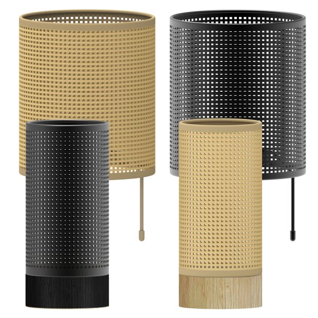 LED Rattanoptik Lampe Batterie Leuchte Dimmbar Batteriebetrieben Inne
