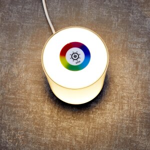 B-Ware LED Tischleuchte Tischlampe in Silber mit Touch-Taste Dimmfunktion Farbwechsel Ladeports Memoryfunktion Abschaltautomatikfunktion
