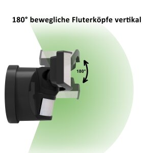 LED Batterie Strahler mit Bewegungsmelder und schwenkbaren Köpfen Schwarz 3er-Set