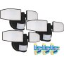 LED Batterie Strahler mit Bewegungsmelder und schwenkbaren Köpfen Schwarz 3er-Set