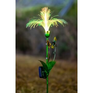 LED Solar Sonnenblume 2er-Set Gartenstecker mit Fiber Beleuchtung Glasfaser - 2er-Set RGB