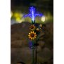 LED Solar Sonnenblume 2er-Set Gartenstecker mit Fiber Beleuchtung Glasfaser - 2er-Set RGB