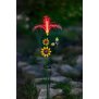 LED Solar Sonnenblume 2er-Set Gartenstecker mit Fiber Beleuchtung Glasfaser - 2er-Set RGB