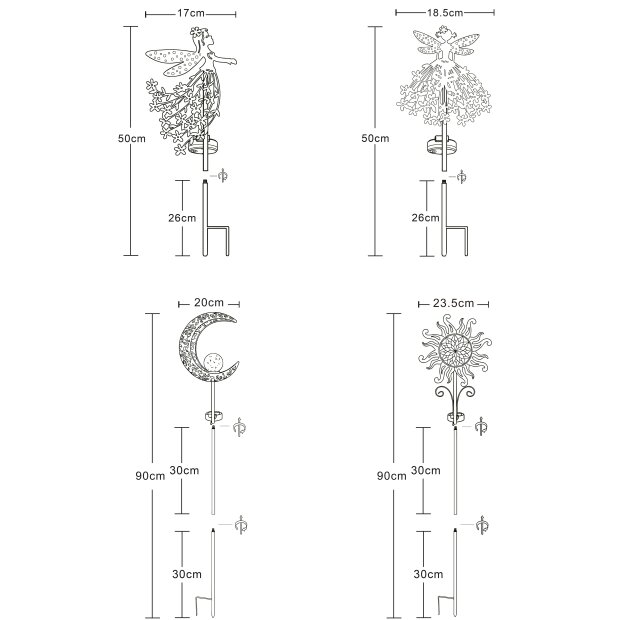 LED Solar Gartenstab Solarstecker Außenbereich mit Dämmerungssensor