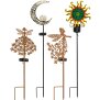 LED Solar Gartenstab Solarstecker Außenbereich mit Dämmerungssensor