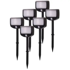 B-Ware LED Batterie Strahler Fluter Sicherheitsleuchte 6er Set mit Funk-Aktivierung Bewegungsmelder