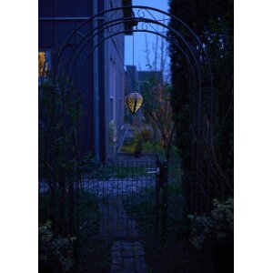 B-Ware LED Solar Metall Hängeleuchte LED Windlicht Dekolampe Dämmerungssensor - Schwarz