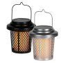 Solar Tischlampe Gartenleuchte 2 in 1 mit Dämmerungssensor wetterfest warmweiß, Flammeneffekt