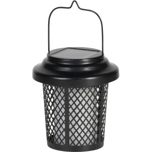 2-in-1 Solar-Tischlampe Gartenleuchte mit Dämmerungssensor wetterfest warmweiß, - schwarz