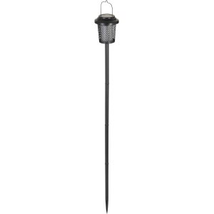 2-in-1 Solar-Tischlampe Gartenleuchte mit Dämmerungssensor wetterfest warmweiß, - schwarz