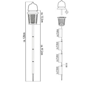 2-in-1 Solar-Tischlampe Gartenleuchte mit Dämmerungssensor wetterfest warmweiß, - schwarz