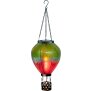 B-Ware LED Solar Laterne XL Heißluftballon Windlicht Metall-Gestell Kunststoff ca. 58 - Grün Lila XL