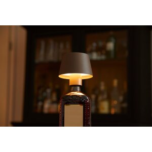 3in1 LED Tischlampe Flaschenleuchte max. 45cm hoch mit 3000mAh Akku 200lm warmweißes Licht - Taupe