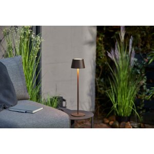3in1 LED Tischlampe Flaschenleuchte max. 45cm hoch mit 3000mAh Akku 200lm warmweißes Licht - Taupe