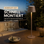 Modulare 3-in-1 LED Akku Tischlampe Taupe – Dimmbare Tisch- & Flaschenleuchte, IP54