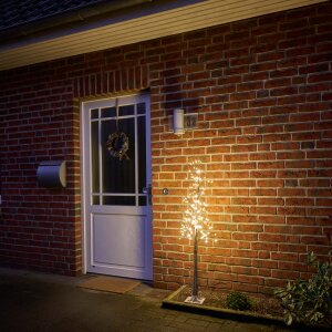 Festlicher 150 cm LED Baum mit Schneeverzierung  240 neutralweiße LEDs, 5 Meter Kabel &