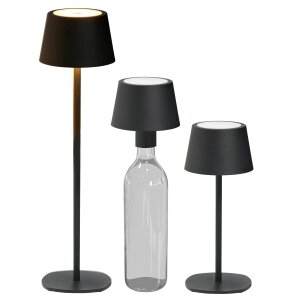 B-Ware 3in1 LED Tischlampe Flaschenleuchte in schwarz...