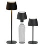 B-Ware 3in1 LED Tischlampe Flaschenleuchte in schwarz max. 45cm hoch mit 3000mAh Akku 200lm
