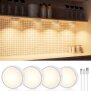 LED Akku Schranklichter Unterbauleuchte Spots 4er-Set Akzentbeleuchtung Bewegungsmelder