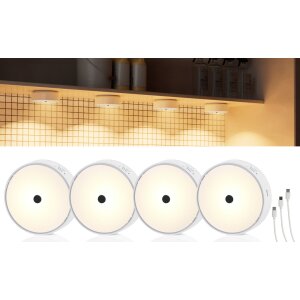 LED Akku Schranklichter Unterbauleuchte Spots 4er-Set...