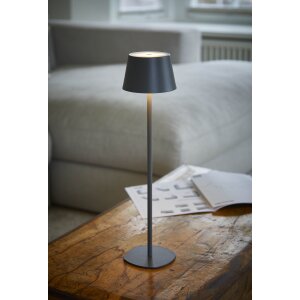 3in1 LED Tischlampe Flaschenleuchte max. 45cm hoch mit 3000mAh Akku 200lm warmweißes - Grau 2er-Set