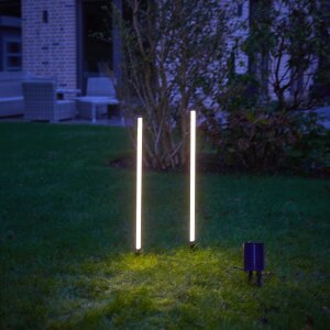 Solar LED Wegeleuchte Gartenleuchte Außenbeleuchtung warmweiß wasserdicht mit Solar Panel - gerade