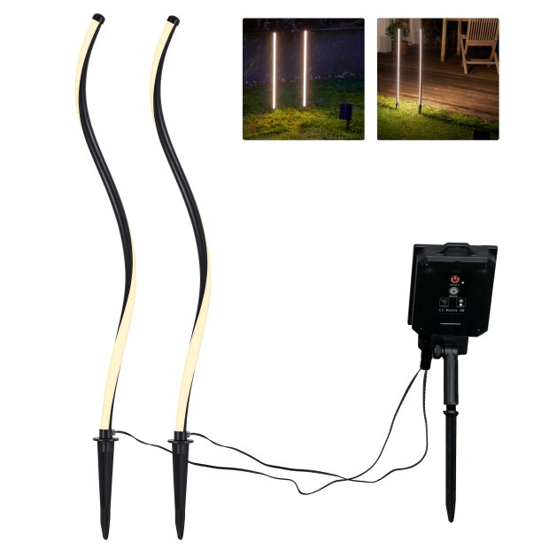 Solar LED Wegeleuchte Gartenleuchte Außenbeleuchtung warmweiß wasserdicht mit Solar Panel - twisted