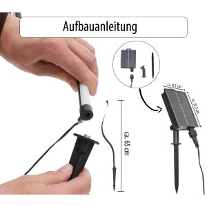 Solar LED Wegeleuchte Gartenleuchte Außenbeleuchtung warmweiß wasserdicht mit Solar Panel - twisted