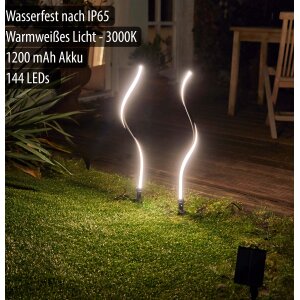 Solar LED Wegeleuchte Gartenleuchte Außenbeleuchtung warmweiß wasserdicht mit Solar Panel - twisted