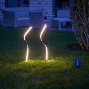 Solar LED Wegeleuchte Gartenleuchte Außenbeleuchtung warmweiß wasserdicht mit Solar Panel - twisted
