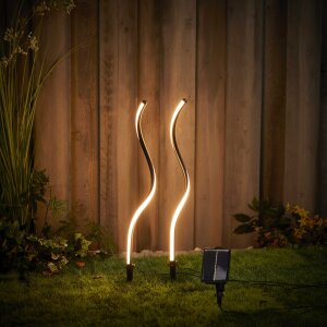 Solar LED Wegeleuchte Gartenleuchte Außenbeleuchtung warmweiß wasserdicht mit Solar Panel - twisted