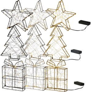 LED Weihnachtsdeko aus Drahtgeflecht warmweißes...