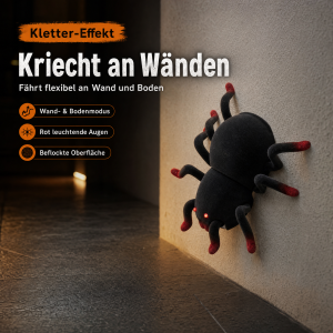 Ferngesteuerte Halloween-Spinne 360° Rotation Leuchtende Augen Bewegliche Beine Kletterfähig