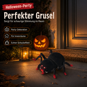 Ferngesteuerte Halloween-Spinne 360° Rotation Leuchtende Augen Bewegliche Beine Kletterfähig