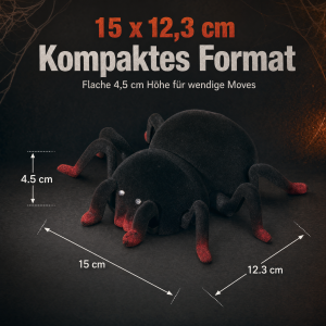 Ferngesteuerte Halloween-Spinne 360° Rotation Leuchtende Augen Bewegliche Beine Kletterfähig